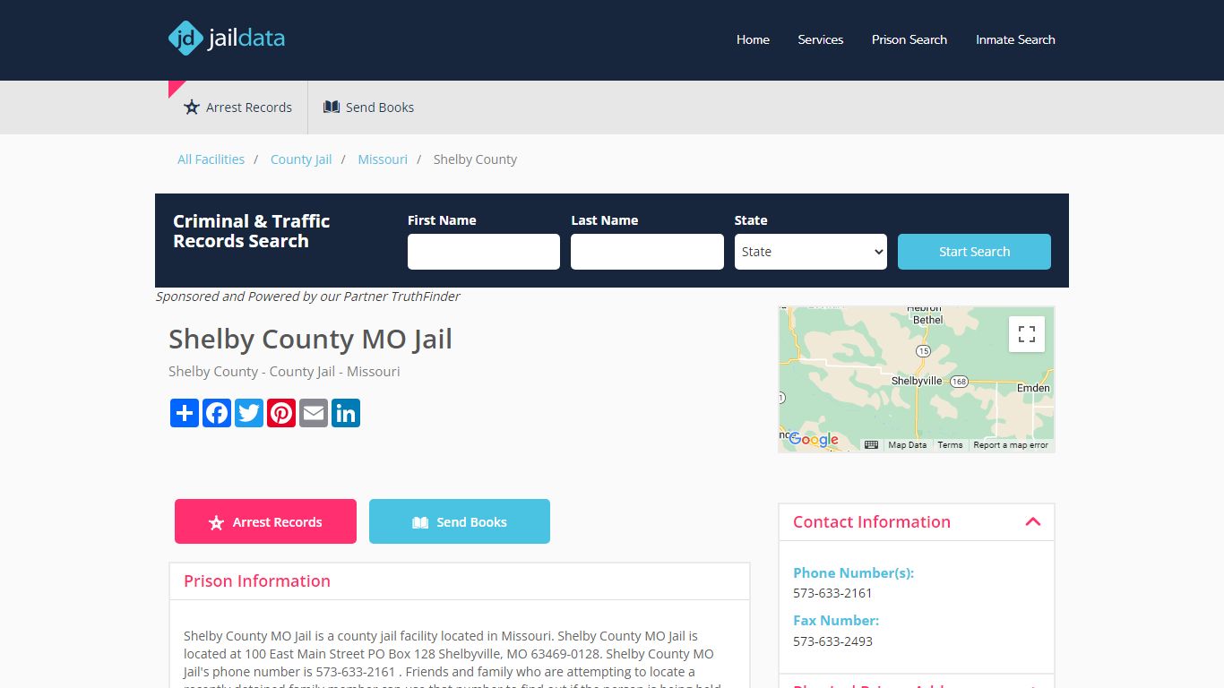 Shelby County MO Jail Inmate Search and Prisoner Info - Shelbyville, MO