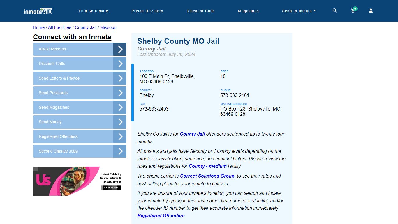 Shelby County MO Jail - Inmate Locator